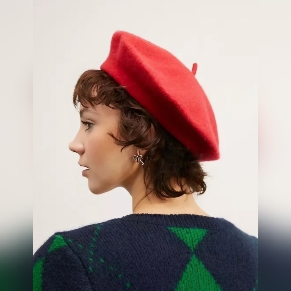 ASOS red wool beret